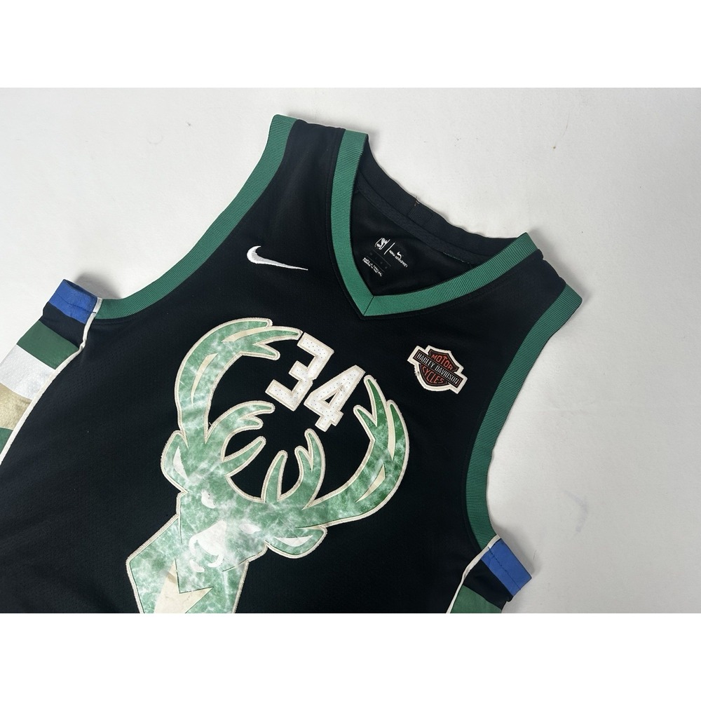 Giannis Antetokounmpo Nike Swingman Harley Davidson Jersey Milwaukee Bucks Sz 50